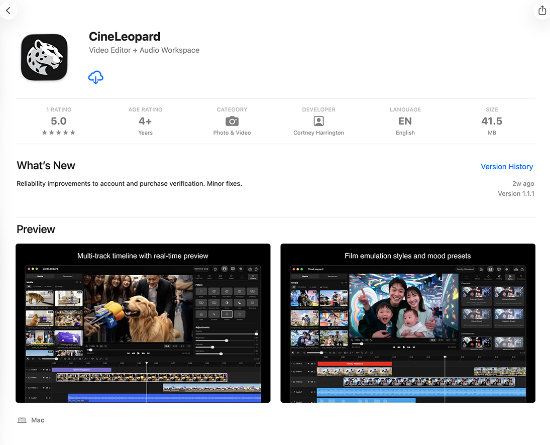 CineLeopard macOS Video Editor screenshot 2